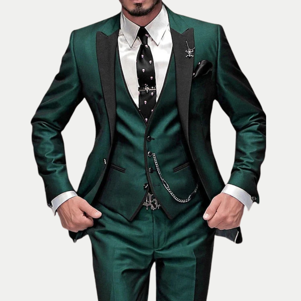 Slim Fit Three Piece Tuxedo Suit for Men