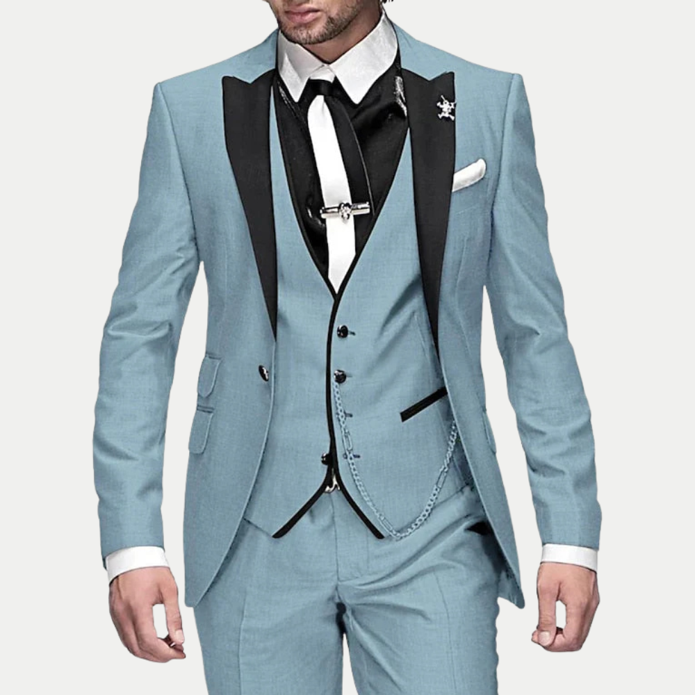 Slim Fit Three Piece Tuxedo Suit for Men