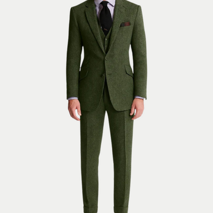 Wool Tweed Three Piece Suit for Men