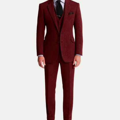 Wool Tweed Three Piece Suit for Men