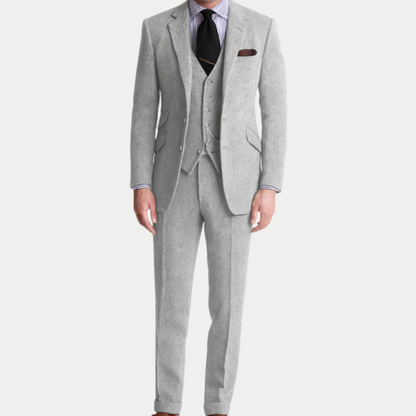 Wool Tweed Three Piece Suit for Men